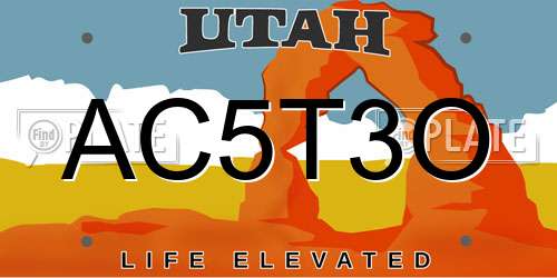 AC5T3O Utah License Plate