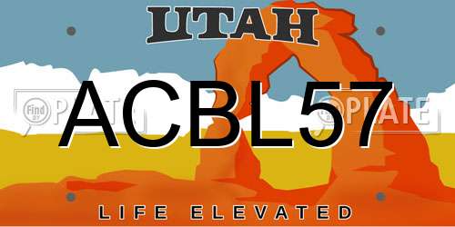 ACBL57 Utah License Plate