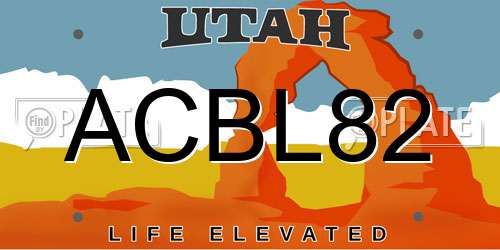 ACBL82 Utah License Plate
