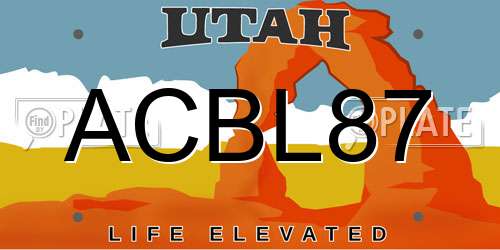 ACBL87 Utah License Plate