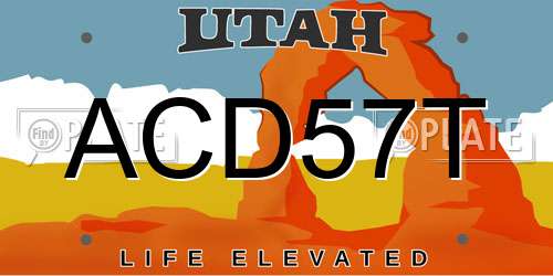 ACD57T Utah License Plate