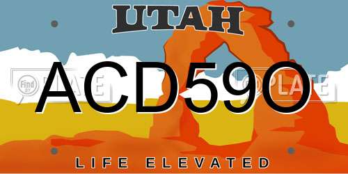 ACD59O Utah License Plate