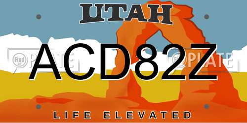 ACD82Z Utah License Plate