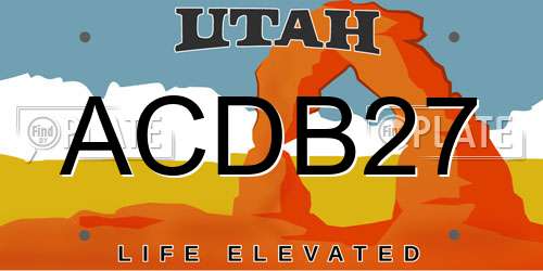 ACDB27 Utah License Plate