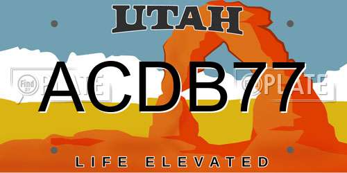 ACDB77 Utah License Plate