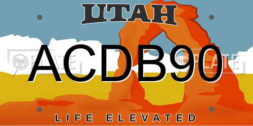 ACDB90 Utah License Plate