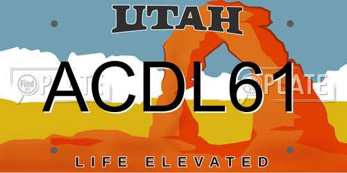 ACDL61 Utah License Plate