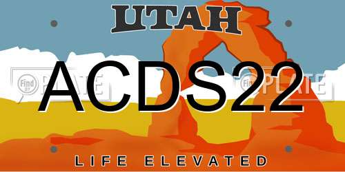 ACDS22 Utah License Plate