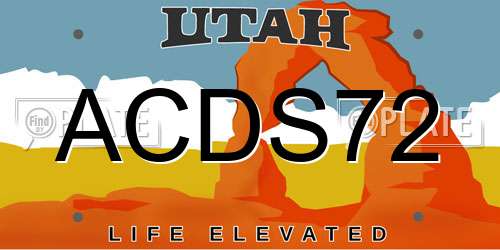 ACDS72 Utah License Plate