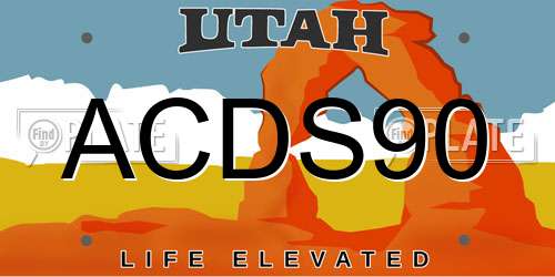 ACDS90 Utah License Plate