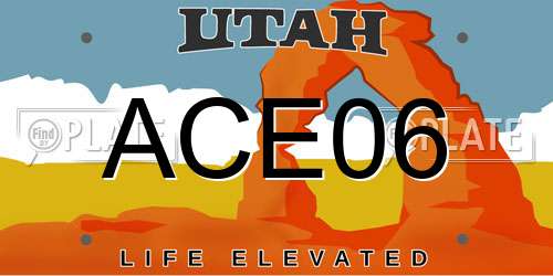ACE06 Utah License Plate