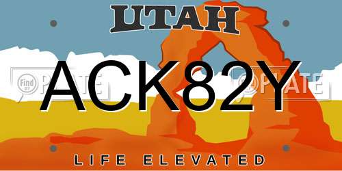 ACK82Y Utah License Plate