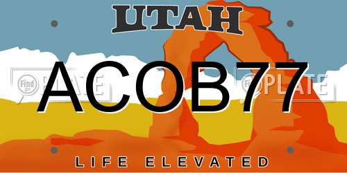 ACOB77 Utah License Plate