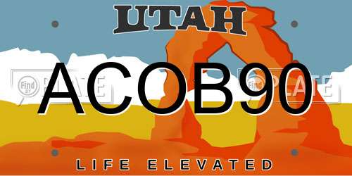 ACOB90 Utah License Plate