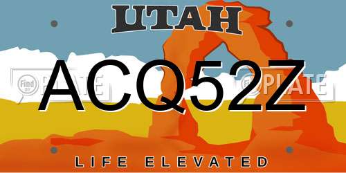 ACQ52Z Utah License Plate