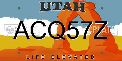 ACQ57Z Utah License Plate