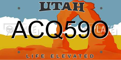 ACQ59O Utah License Plate