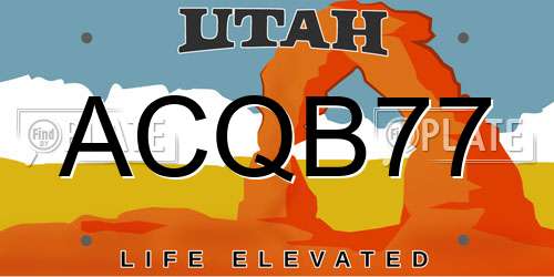 ACQB77 Utah License Plate