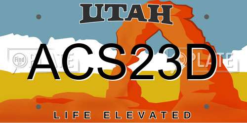 ACS23D Utah License Plate