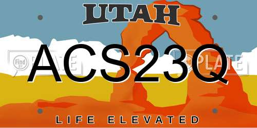 ACS23Q Utah License Plate
