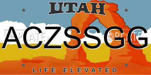 ACZSSGG Utah License Plate