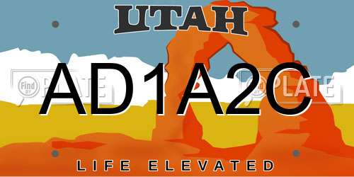 AD1A2C Utah License Plate