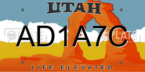 AD1A7C Utah License Plate
