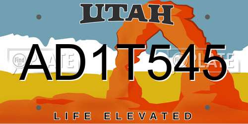 AD1T545 Utah License Plate