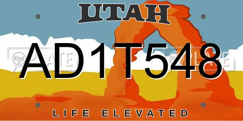 AD1T548 Utah License Plate