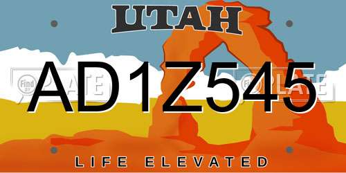 AD1Z545 Utah License Plate