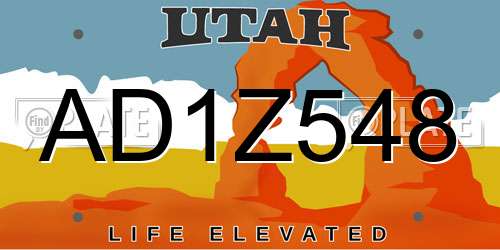 AD1Z548 Utah License Plate