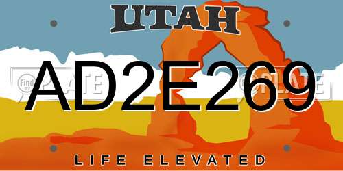 AD2E269 Utah License Plate