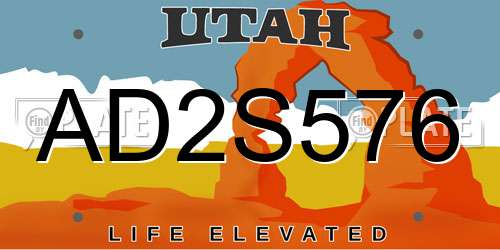 AD2S576 Utah License Plate
