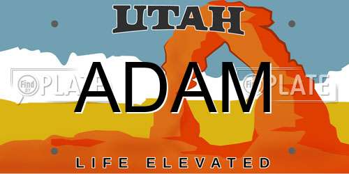 ADAM Utah License Plate