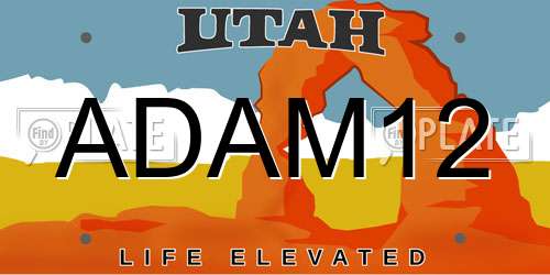 ADAM12 Utah License Plate