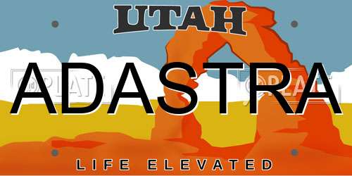 ADASTRA Utah License Plate