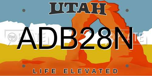 ADB28N Utah License Plate