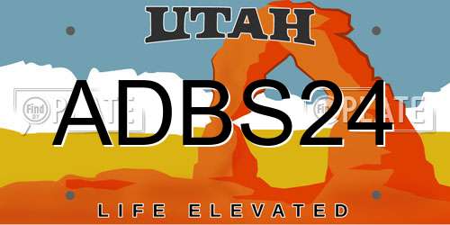 ADBS24 Utah License Plate