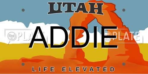 ADDIE Utah License Plate