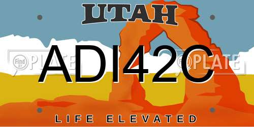 ADI42C Utah License Plate