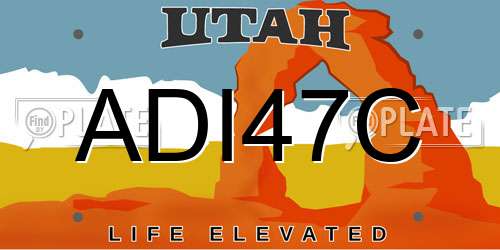 ADI47C Utah License Plate