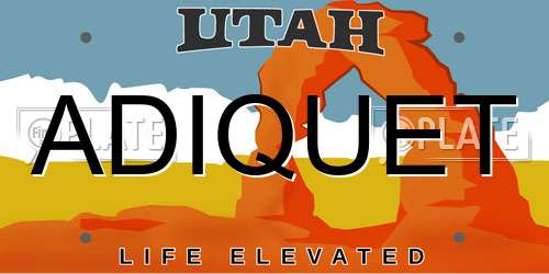 ADIQUET Utah License Plate