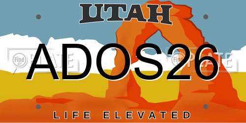 ADOS26 Utah License Plate