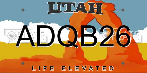 ADQB26 Utah License Plate