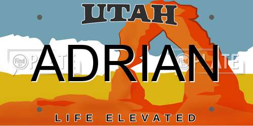 ADRIAN Utah License Plate