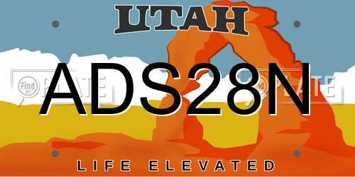 ADS28N Utah License Plate