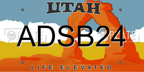 ADSB24 Utah License Plate