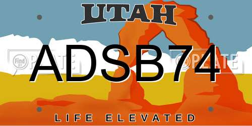 ADSB74 Utah License Plate