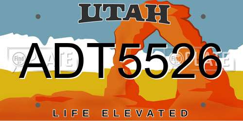 ADT5526 Utah License Plate