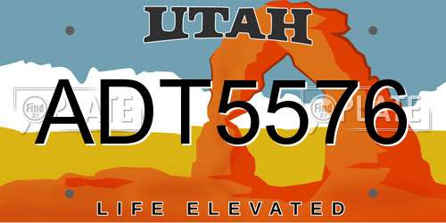 ADT5576 Utah License Plate